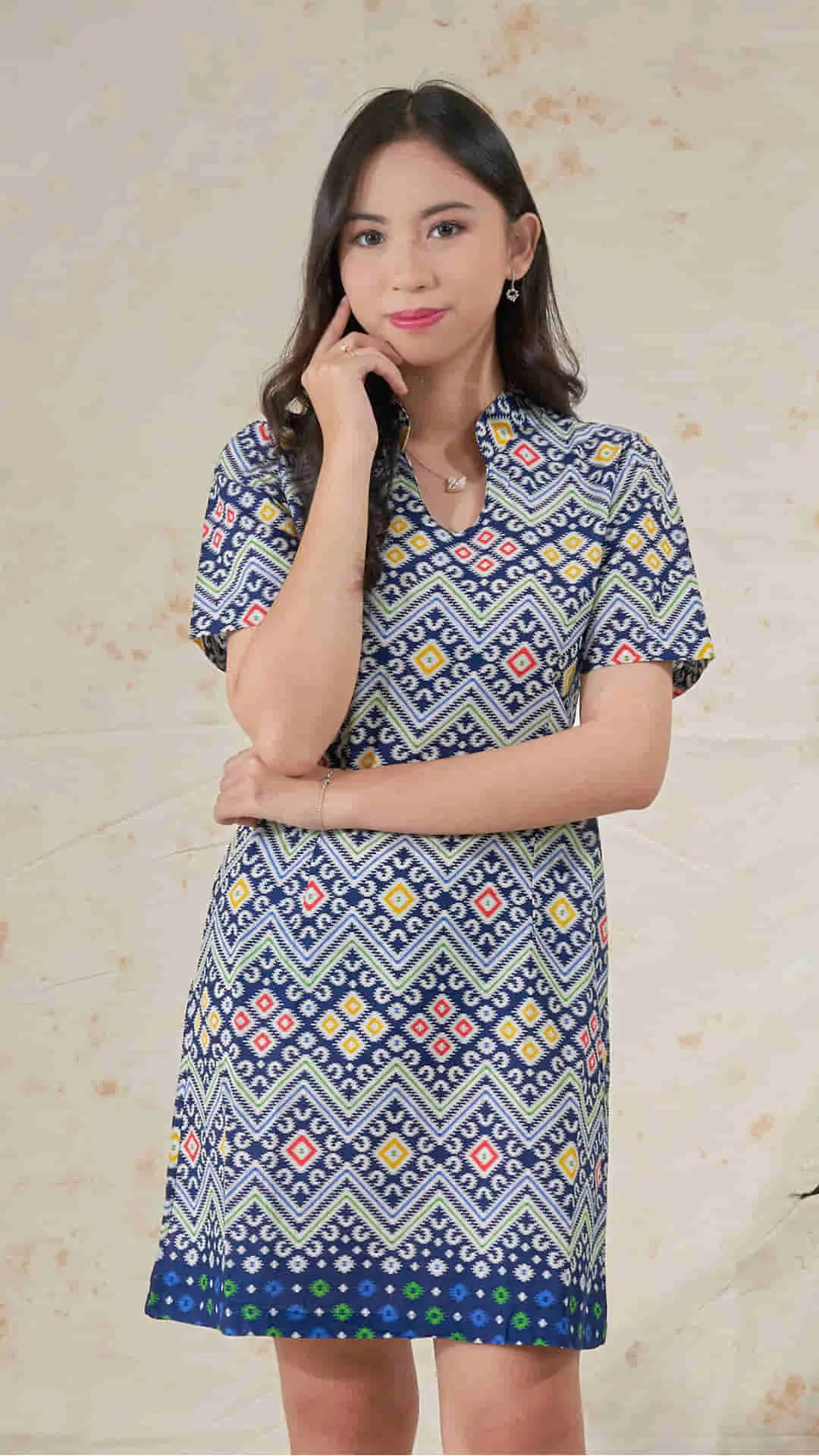 Dress Batik Wanita Dewasa Majapahit Lengan Pendek Motif 0611279