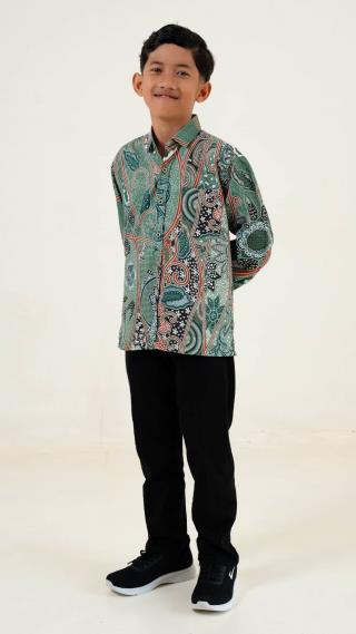 Kemeja Anak Batik Majapahit Lengan Panjang Motif 50046