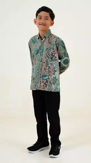 Kemeja Anak Batik Majapahit Lengan Panjang Motif 50046