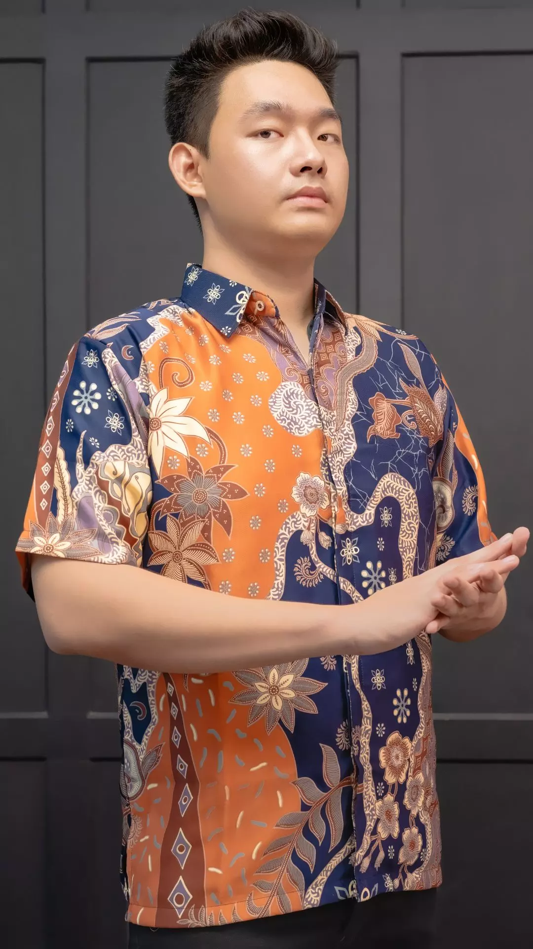 Kemeja Dewasa Batik Majapahit Lengan Pendek BC Pola Motif 8631