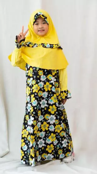 Setelan Muslim Anak Nur Aini  Warna Lengan Panjang Model Terompet kerut 265