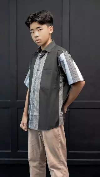 Kemeja Dewasa Zigger Warna Lengan Pendek BC Motif 2D99