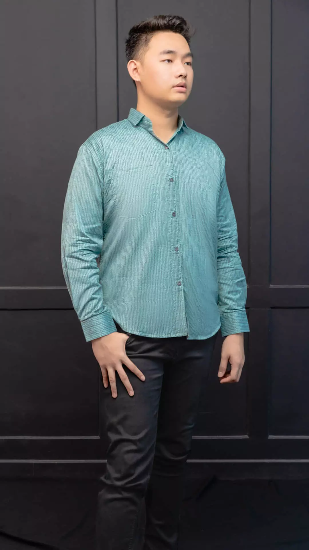 Kemeja Dewasa Zigger Warna Lengan Panjang BC Motif 4334