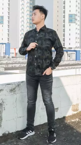 Kemeja Dewasa Zigger Lengan Panjang BC Motif POI-HSN141