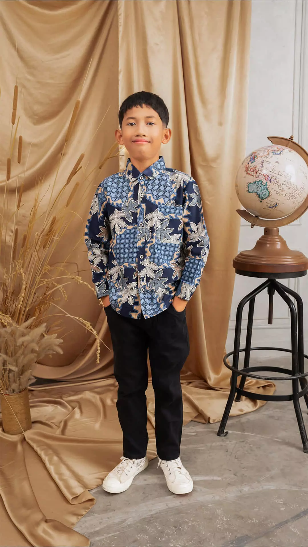 Kemeja Batik Anak Majapahit Lengan Panjang Motif 230241